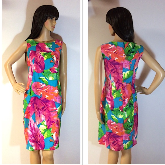 Kim Rogers Dresses & Skirts - KIM ROGERS BOLD TROPICAL PRINT DRESS